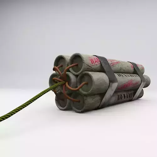 Dynamite Explosive Pack Paper Texture with Extra LowPoly version