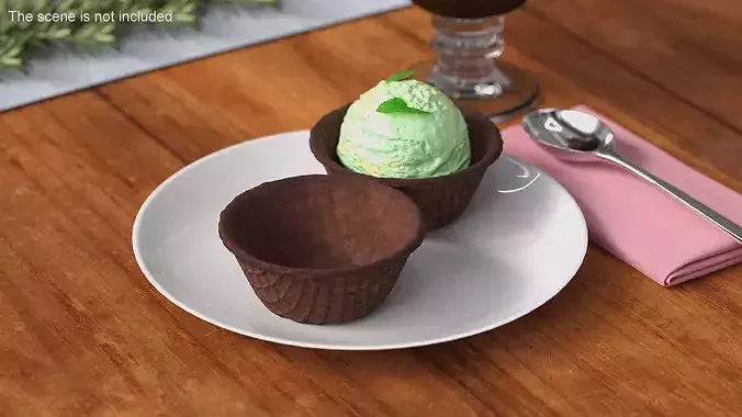 Waffle Bowl Brown 3D model 3
