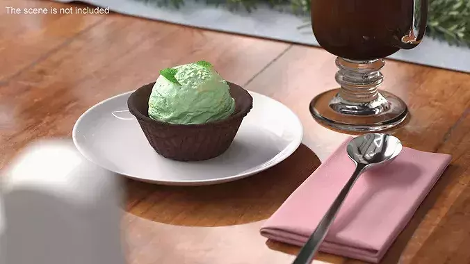 Waffle Bowl Brown 3D model 2