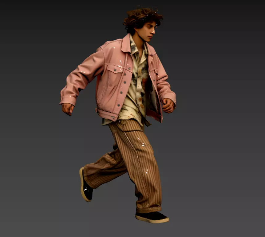 B196- Oriental Scene - Male Youth Dancing Street Dance 3D model