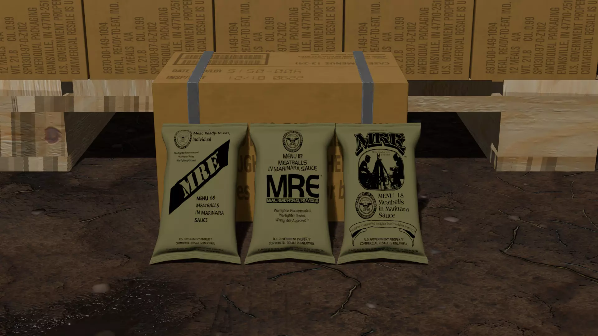 MRE Bundle Low-poly 3D model