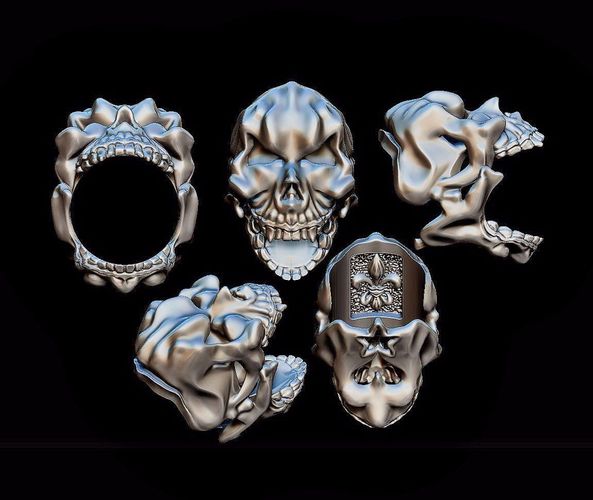 Mad Skull Ring 3D print model