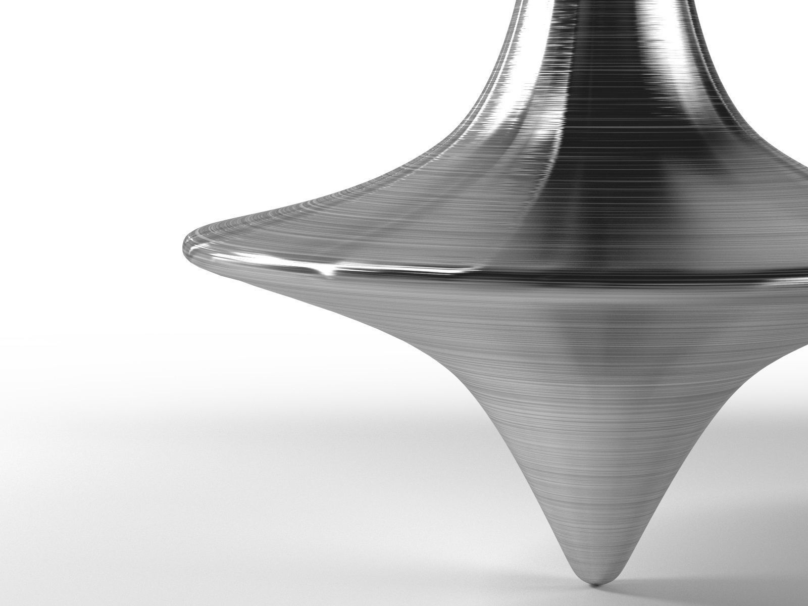 Metal Spinning Top 3D model_2