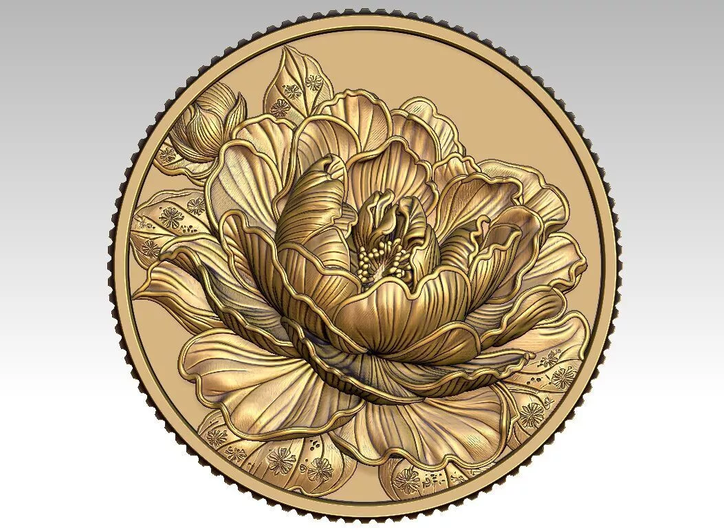 Luxury Peony Flower Pendant 3D Model for Jewelry Casting 3D print model
