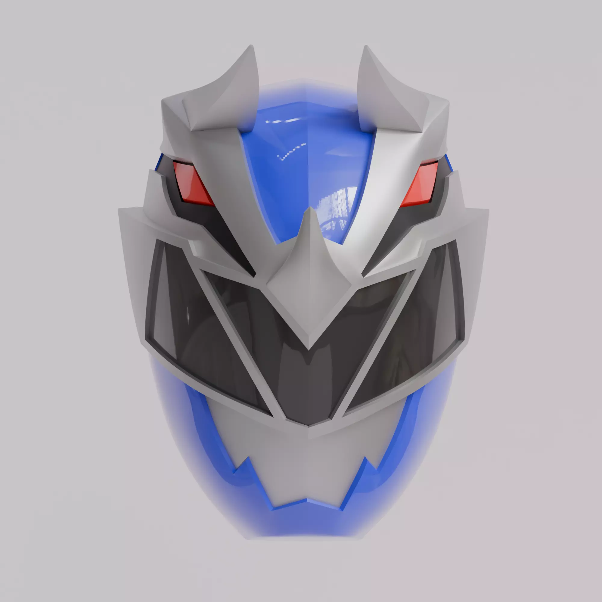 Ryusoulger Blue Cosplay Helmet STL Printable Dino Fury Fan Made 3D print model