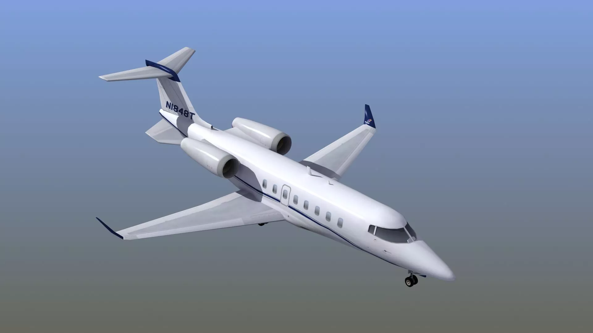 Learjet 75 Private VIP business Aircraft Game Ready 3D Model Low-poly 3D model