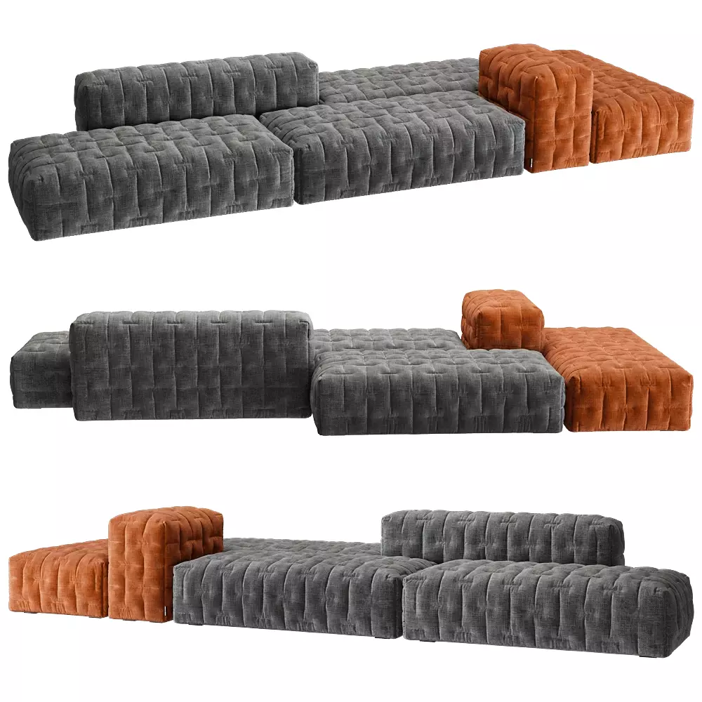 Modular sofa Boca Foo-Five Low-poly 3D model