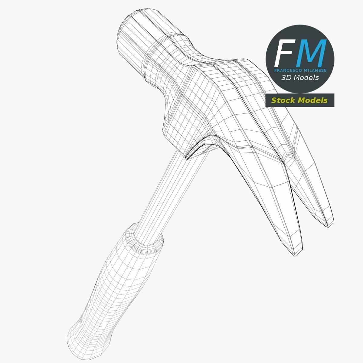 Claw hammer 3D model_7