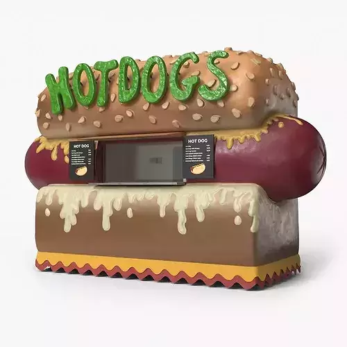 Themed Street Food Booth Simplified 3D model