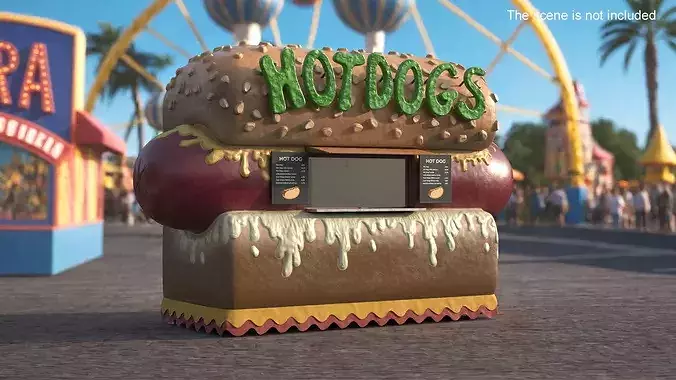 Themed Street Food Booth Simplified 3D model 3