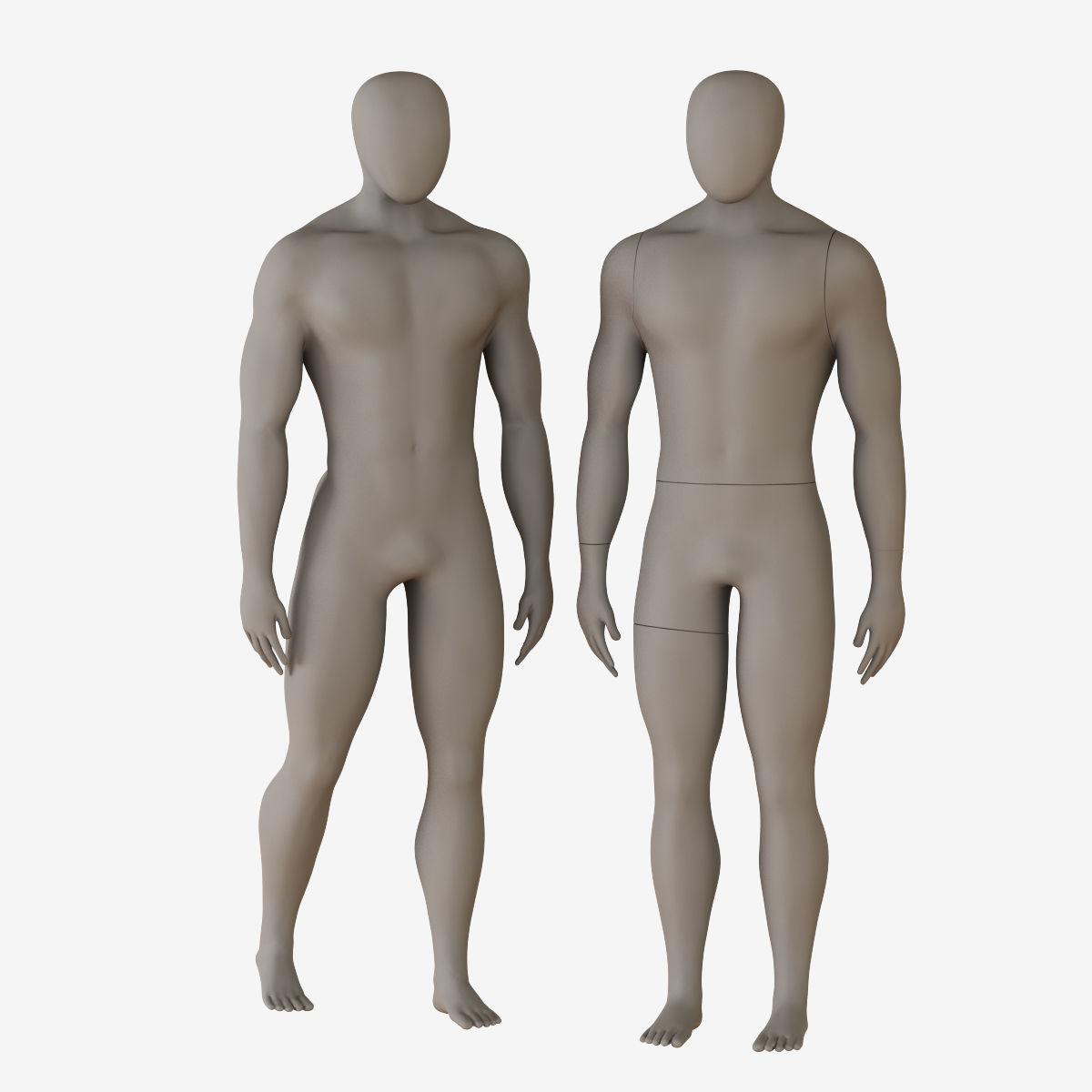 Faceless mannequin 3D model_4