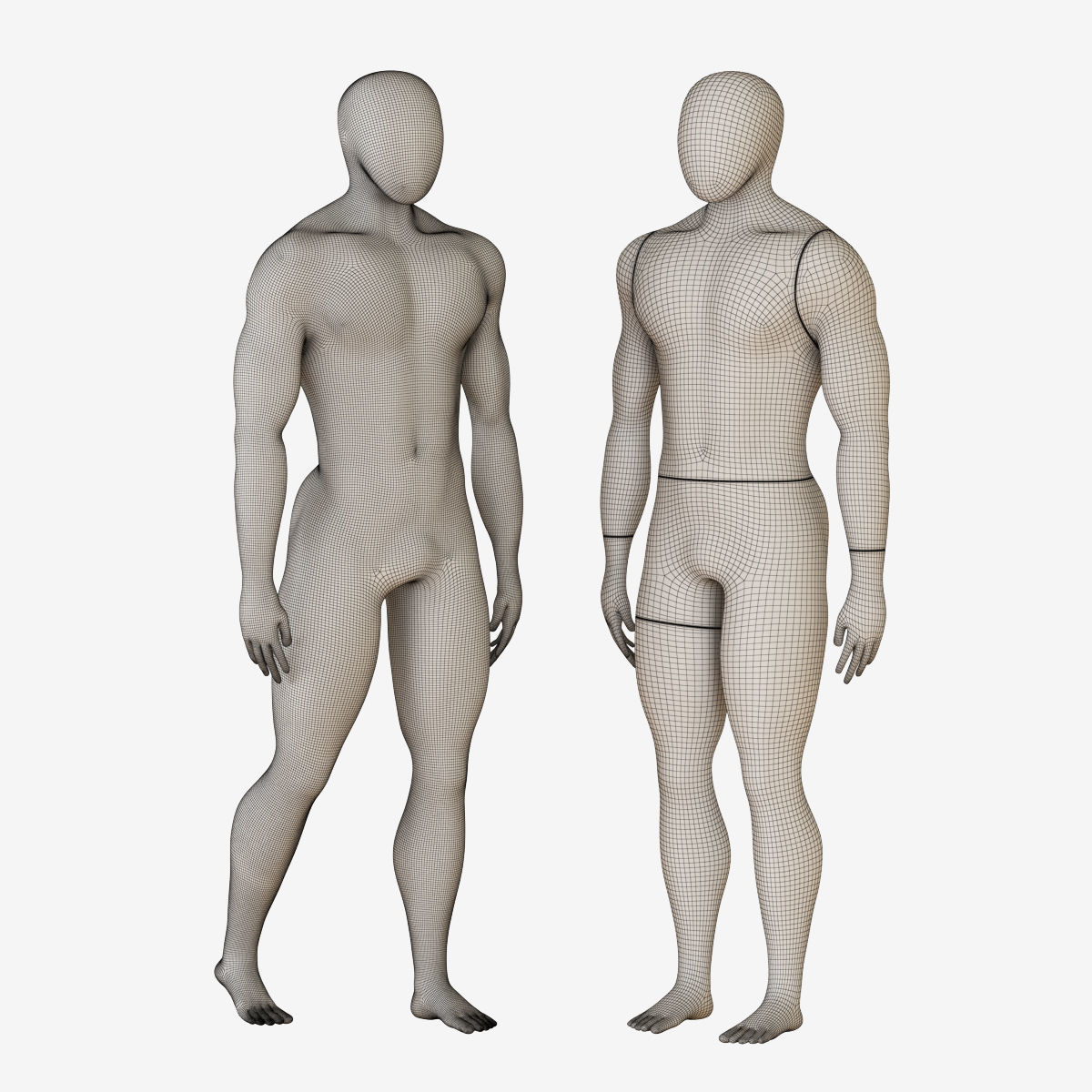 Faceless mannequin 3D model_5