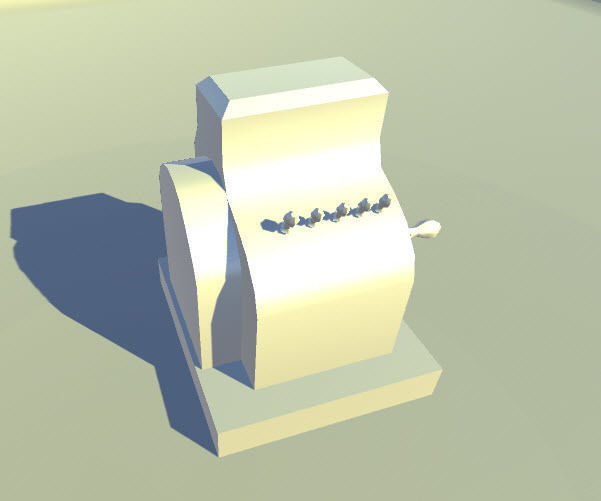 Antique Cash Register 3D lowpoly model Low-poly 3D model_3