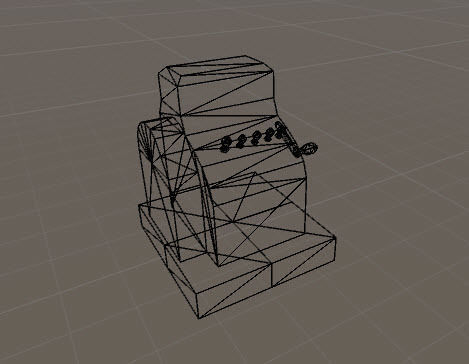 Antique Cash Register 3D lowpoly model Low-poly 3D model_4