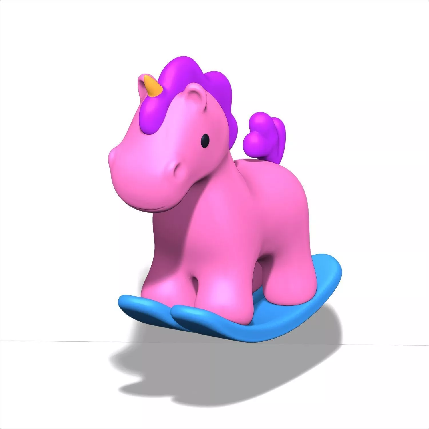 Rocking unicorn toy 3D print model