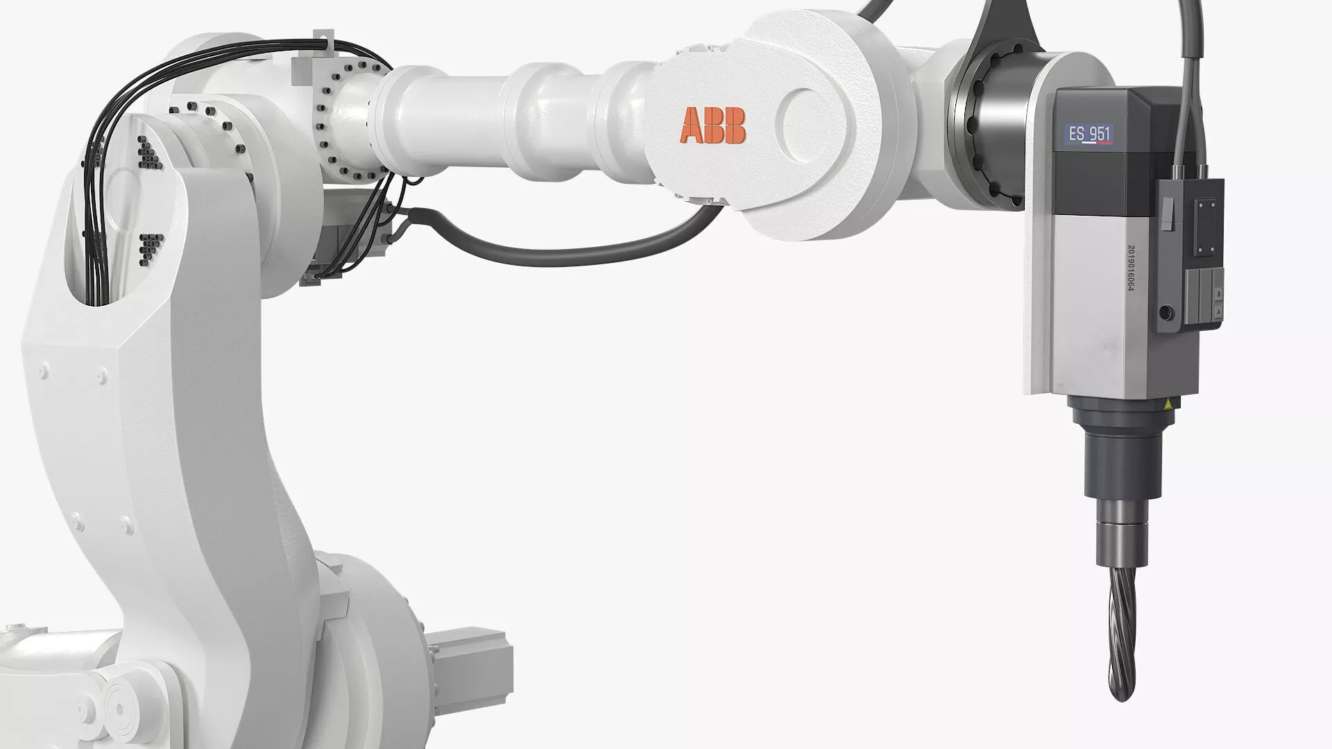 ABB IRB 7600 with Drilling Tool White Rigged for Maya 3D model