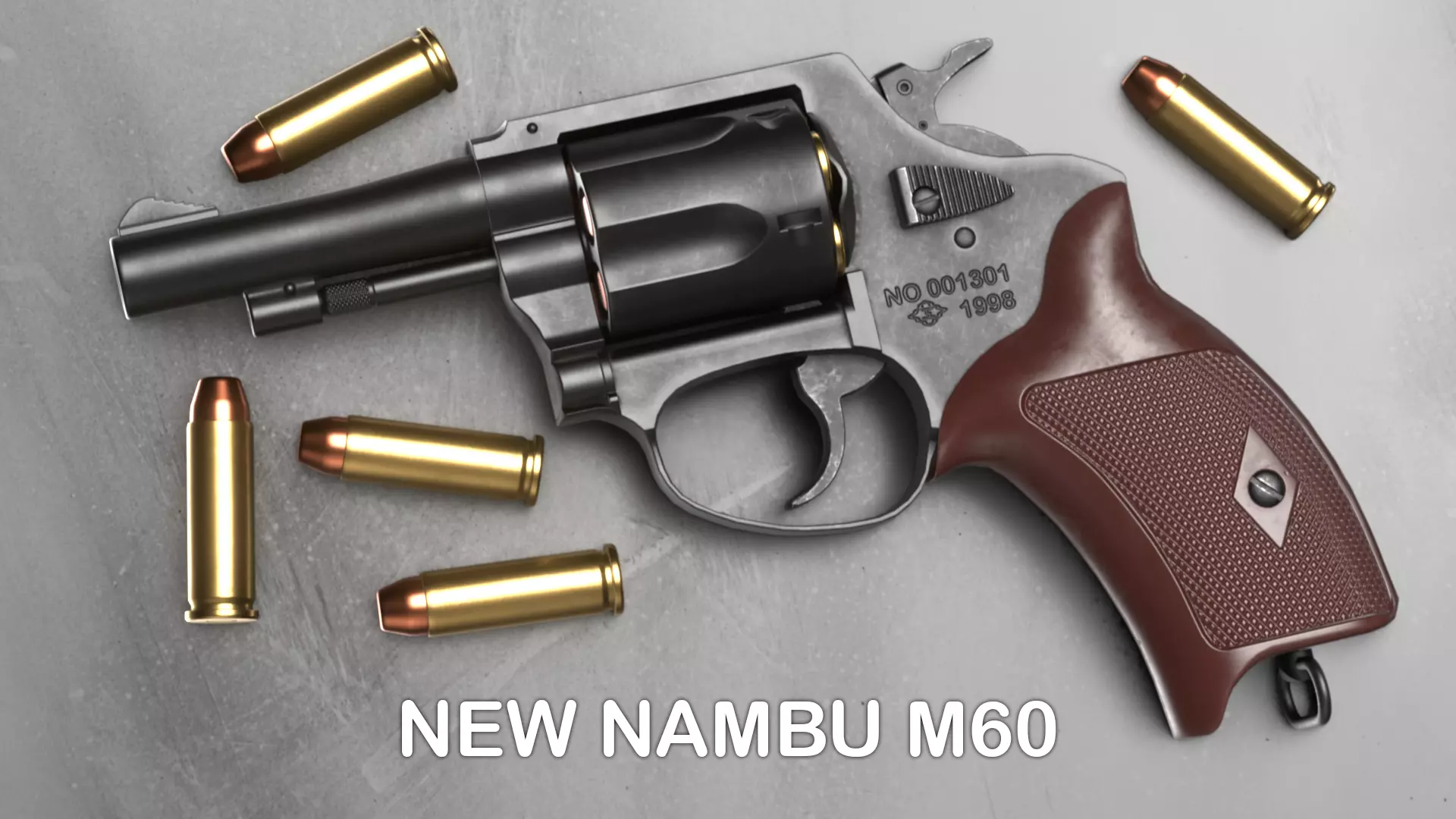 New Nambu M60 - Japanese Police 38 SPL Revolver - Game Asset Low-poly 3D model