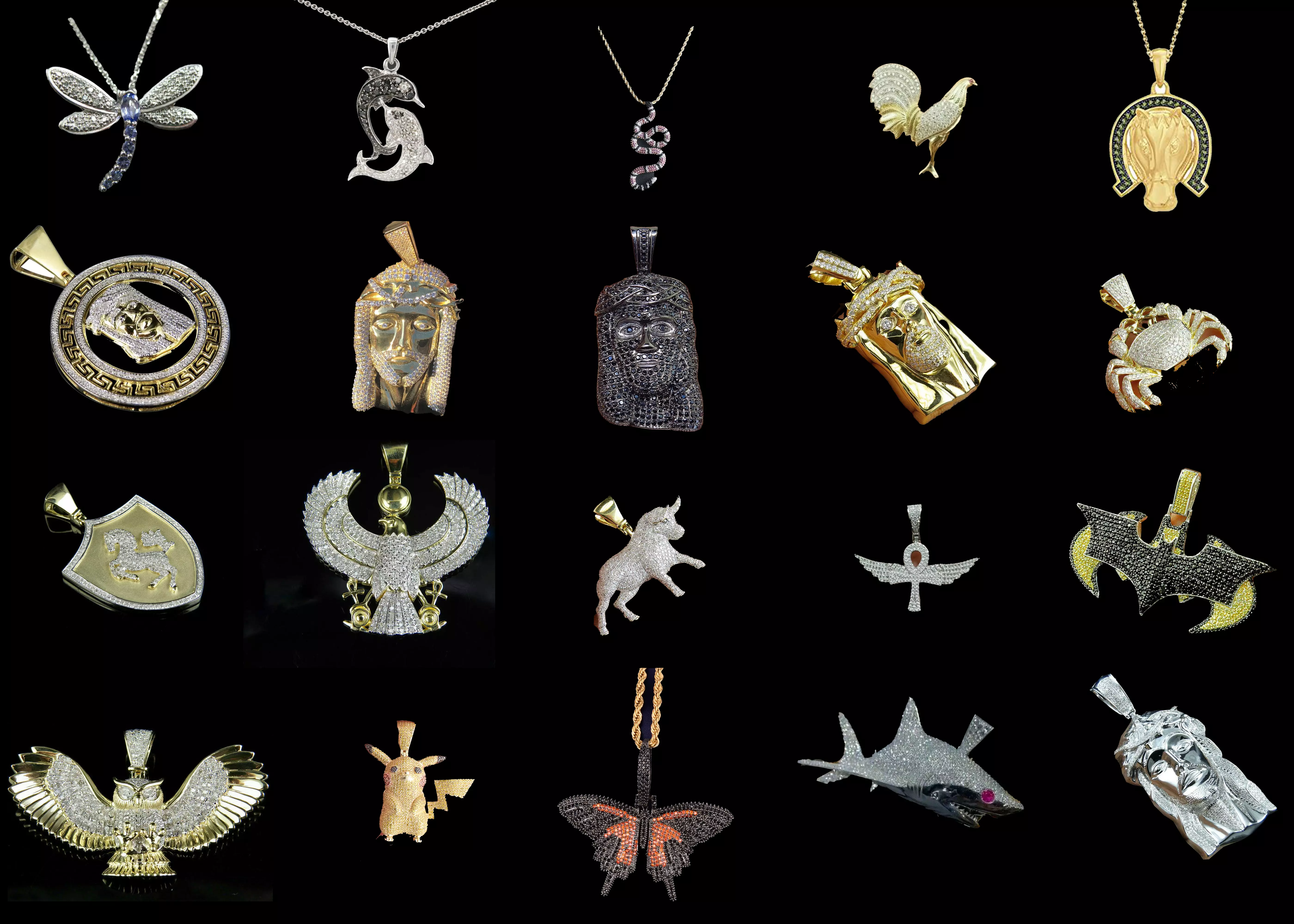 20 Unique Animal and Religious Pendant STL 3DM Bundle Pack 3D print model