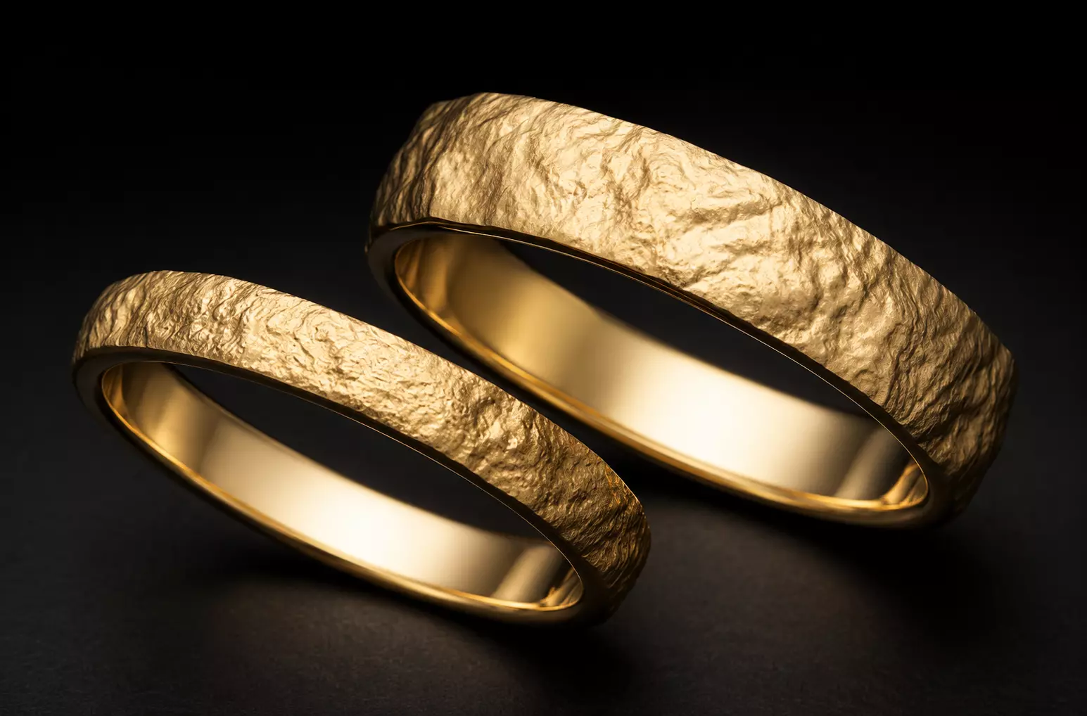 Hammered Couple Ring Set STL 3D print model