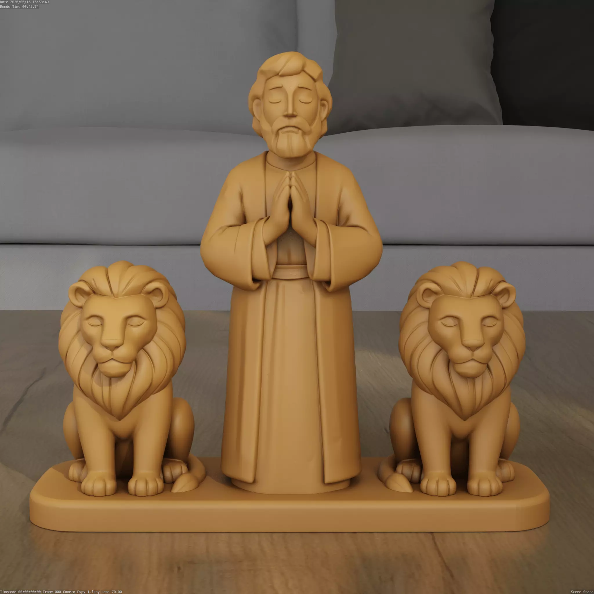 Daniel in the Lions Den 3D Print STL File 3D print model