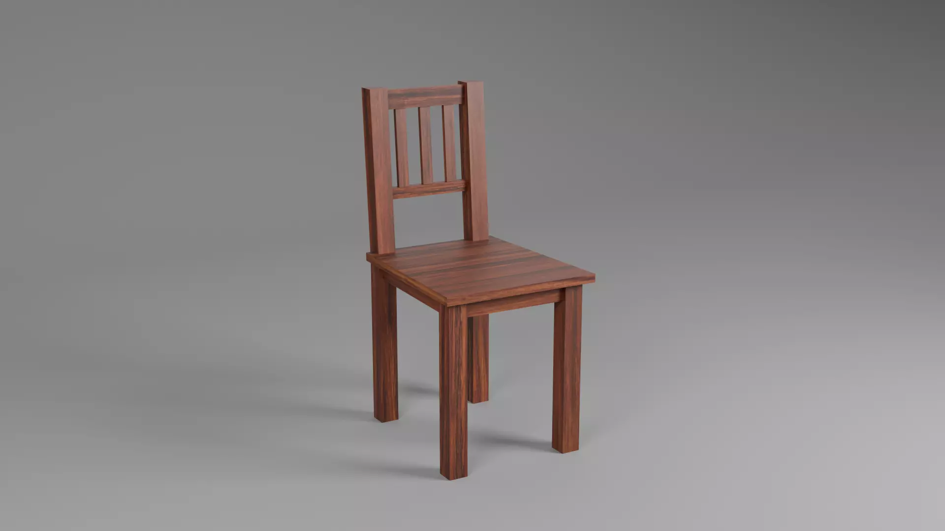 Low Poly Wooden Dining Chair - Blender 3D Model Free low-poly 3D model