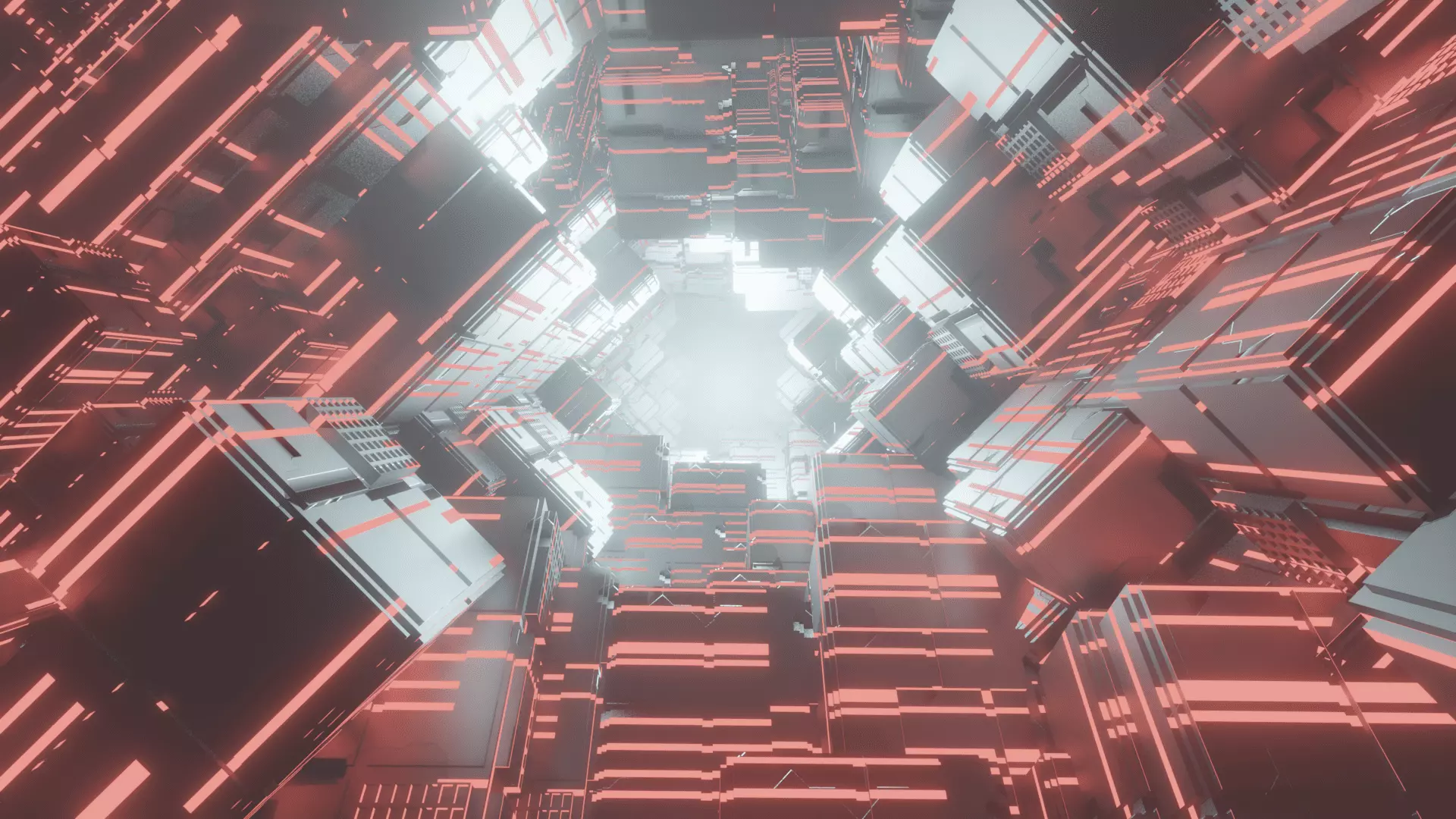 Neon Panels and Cubes 3D model