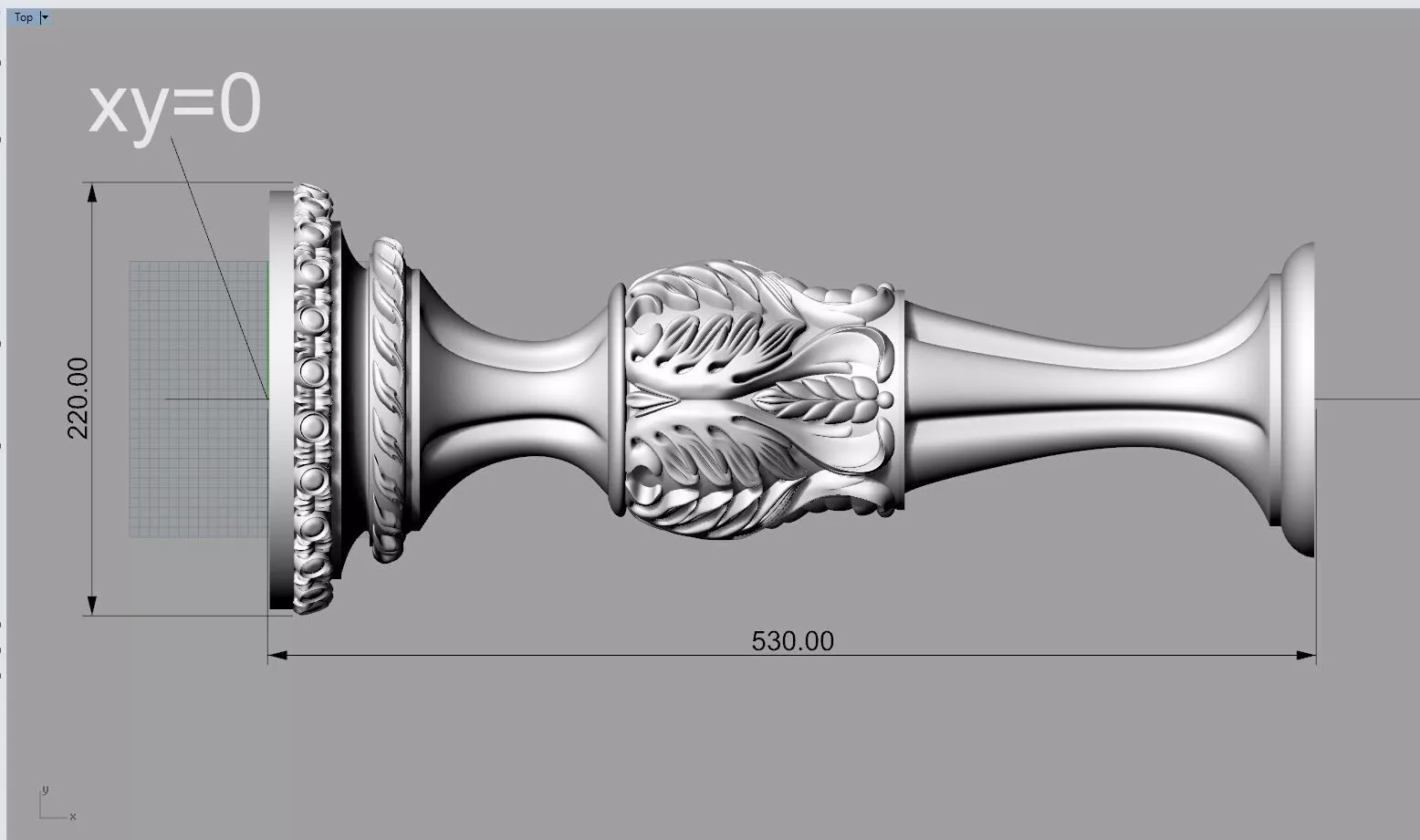 Classic Reeded Acanthus 4 Axis CNC Furniture Leg STL 3D model