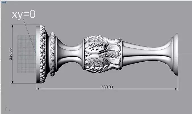 Classic Reeded Acanthus 4 Axis CNC Furniture Leg STL
