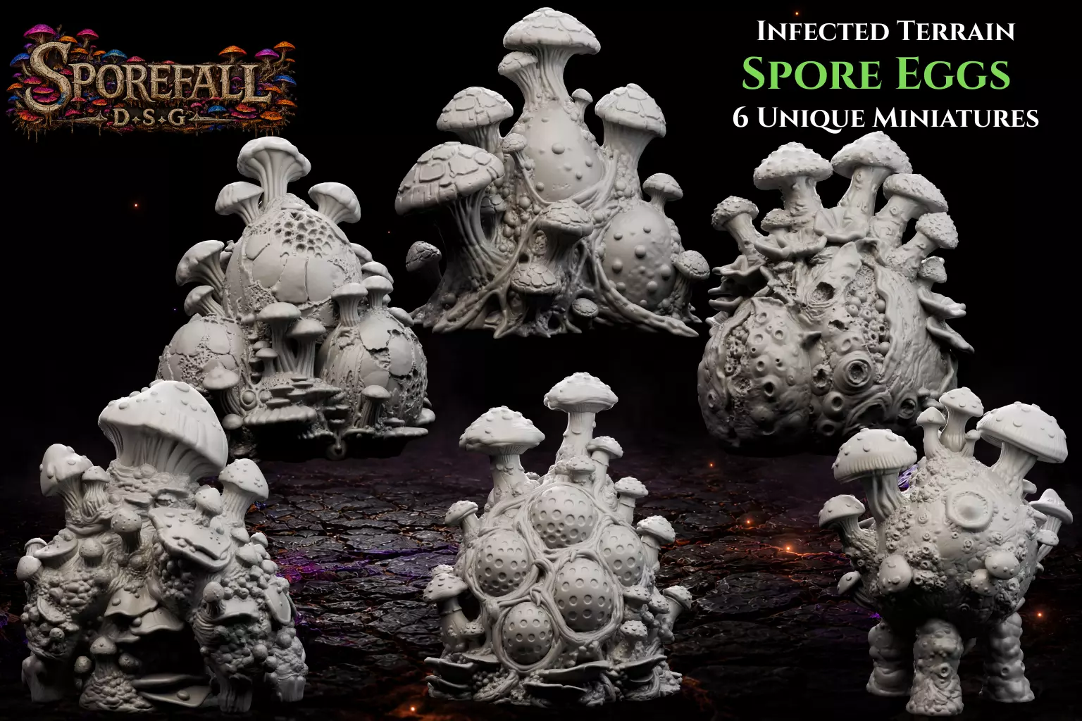Infected Terrain - Spore Eggs Pack 3D print model