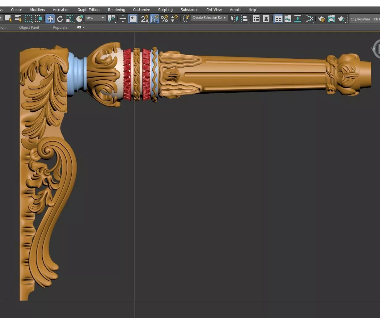 Classic Carved Furniture Leg with Matching Apron STL 3D model