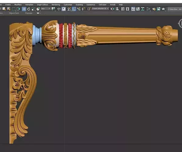 Classic Carved Furniture Leg with Matching Apron STL
