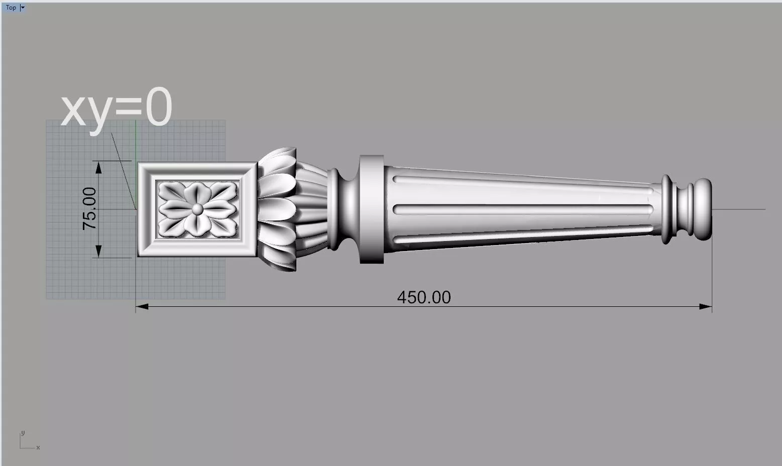 Classic Fluted Acanthus 4 Axis CNC Furniture Leg STL 3D model