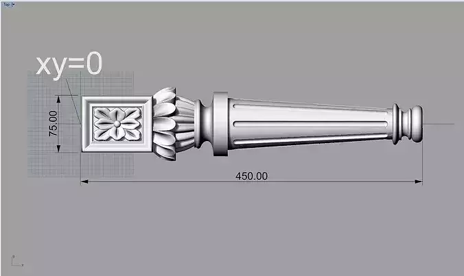 Classic Fluted Acanthus 4 Axis CNC Furniture Leg STL