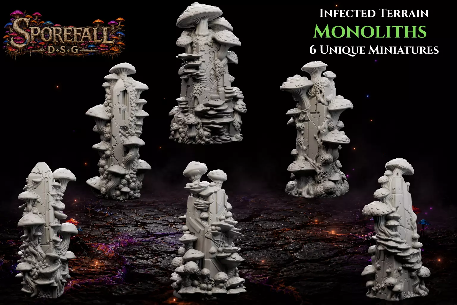 Infected Terrain - Monoliths Pack 3D print model