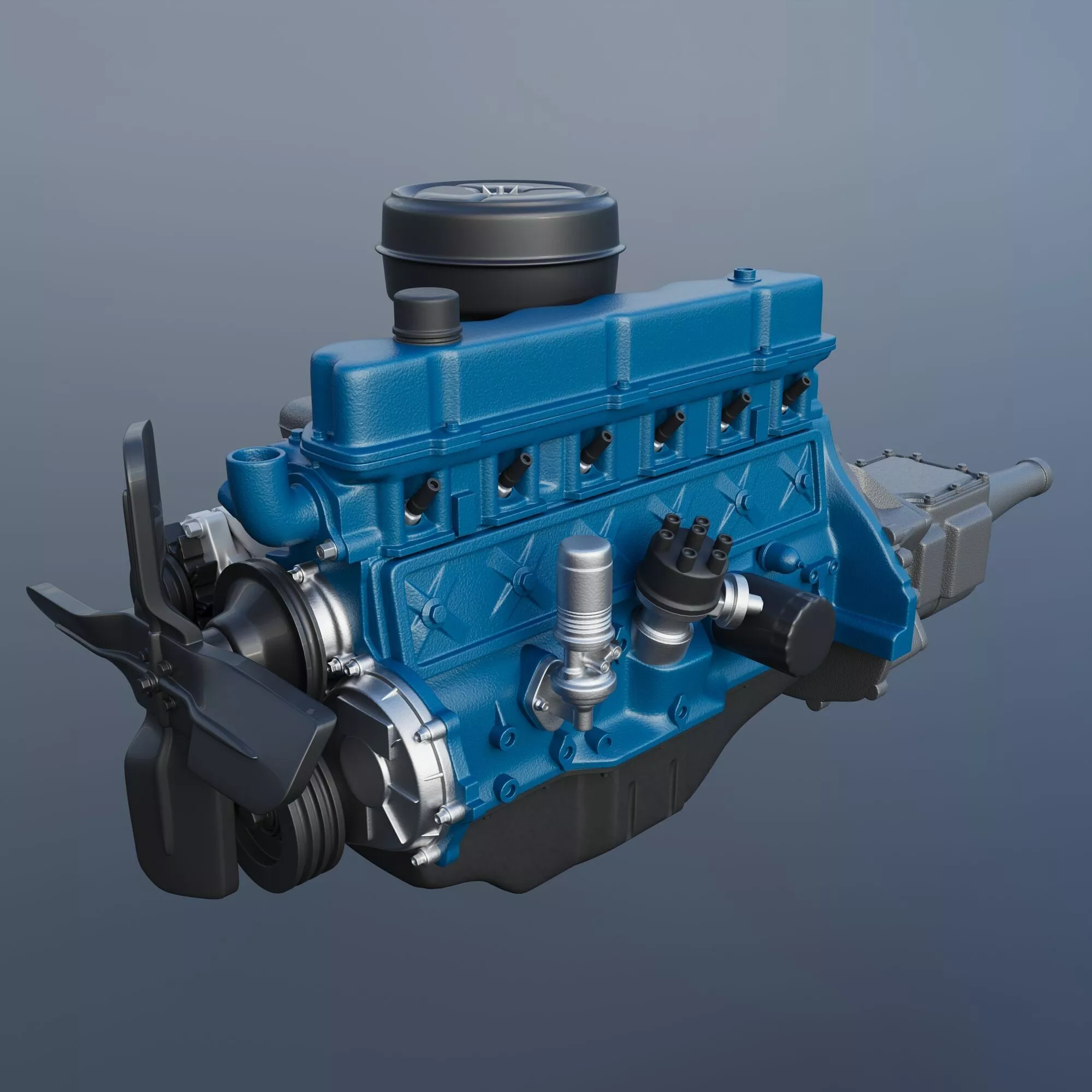 240 CID Straight-Six Engine 3D print model