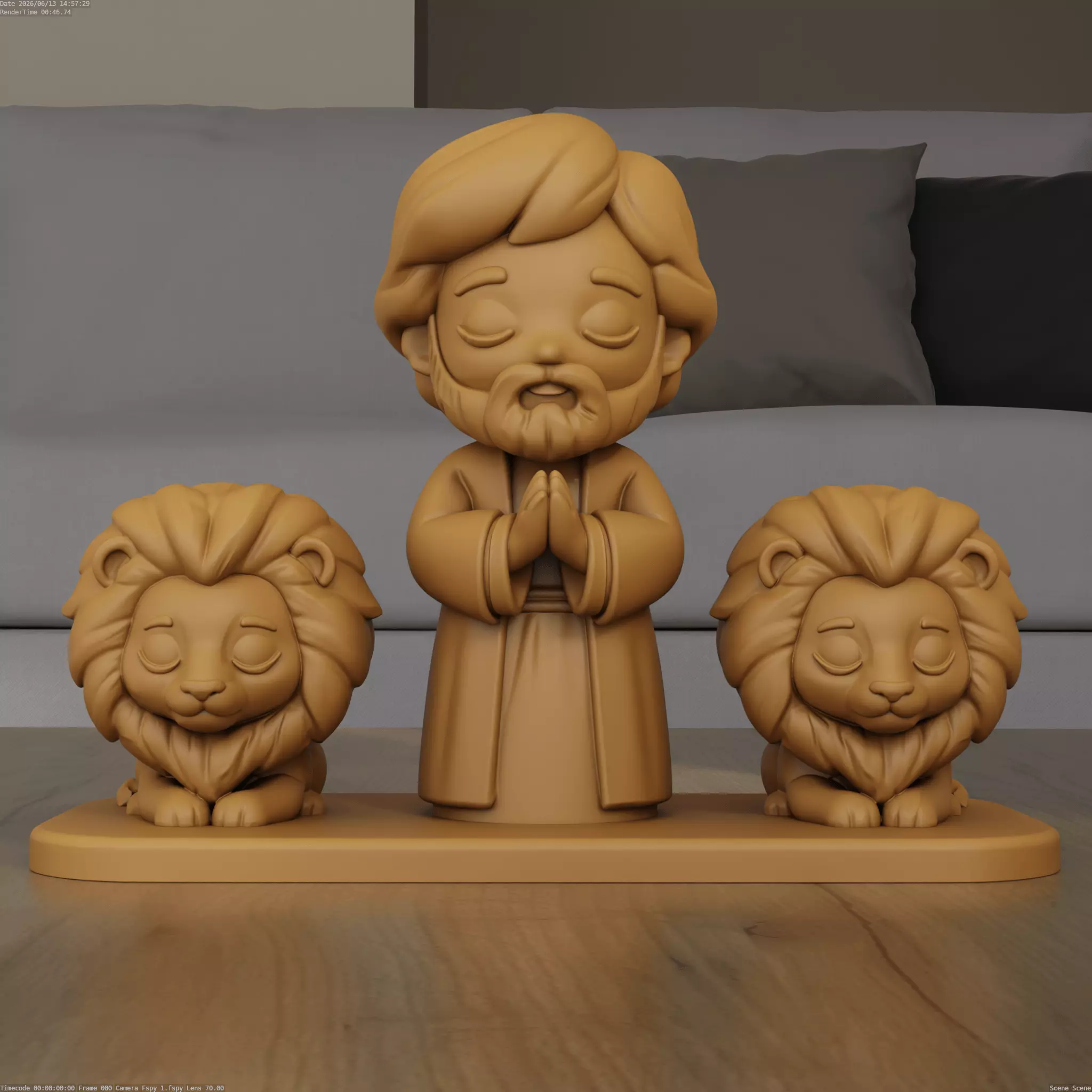 Chibi Daniel in the Lions Den 3D Print STL File 3D print model