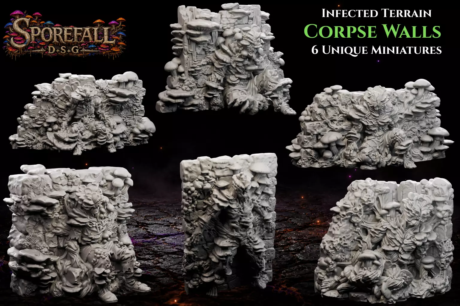 Infected Terrain - Corpse Walls Pack 3D print model