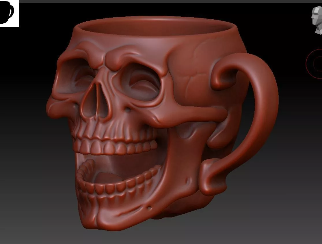 Laughing Skull Mug Gothic Cup Planter Desk Organizer STL OBJ 3D print model
