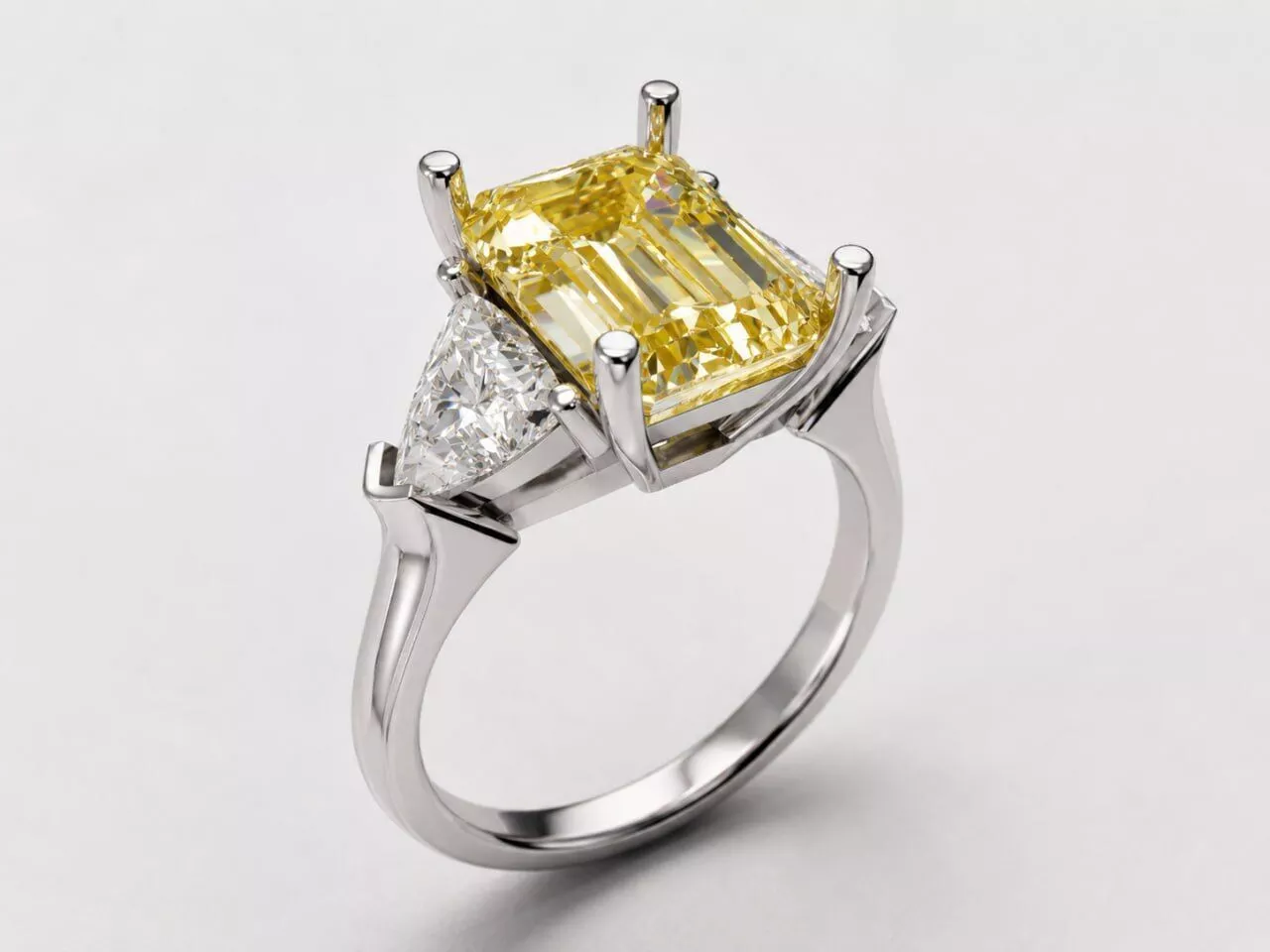 Jewelry Ring with Radiant Gem 3D print model