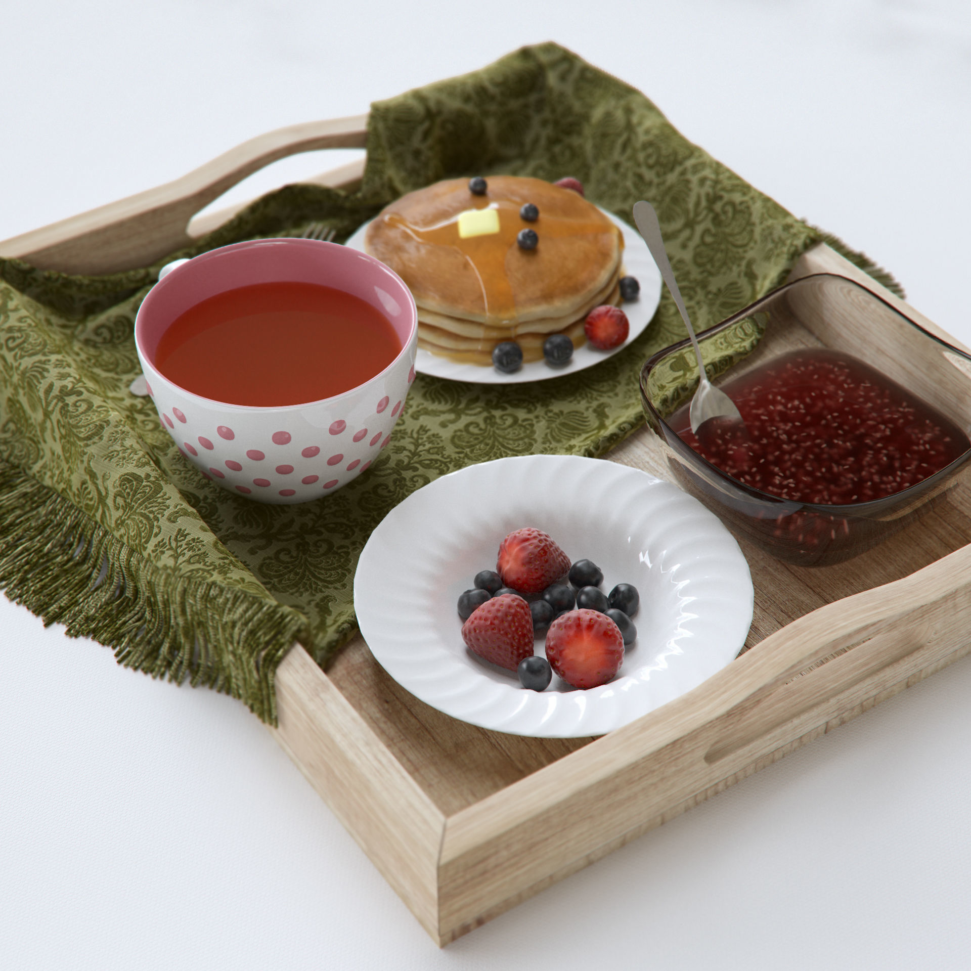 Breakfast in bed 3D model_1