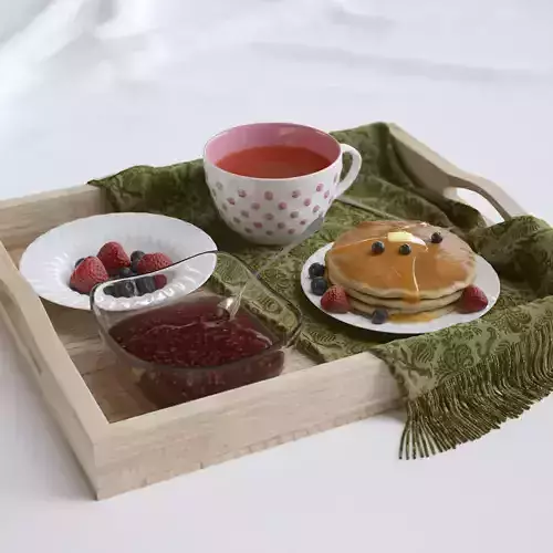 Breakfast in bed 3D model