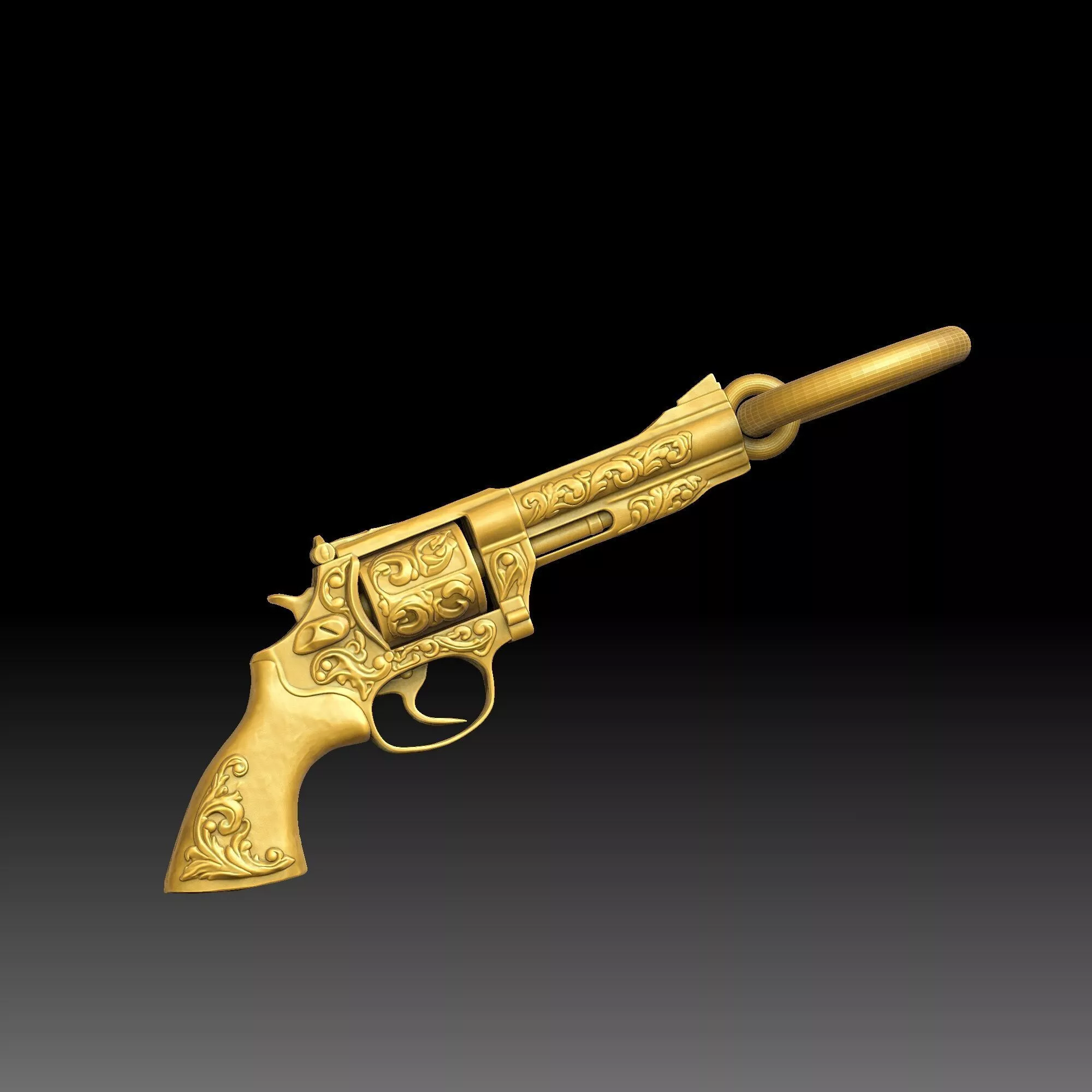Engraved Antique Pistols - one inch pendant 3D print model
