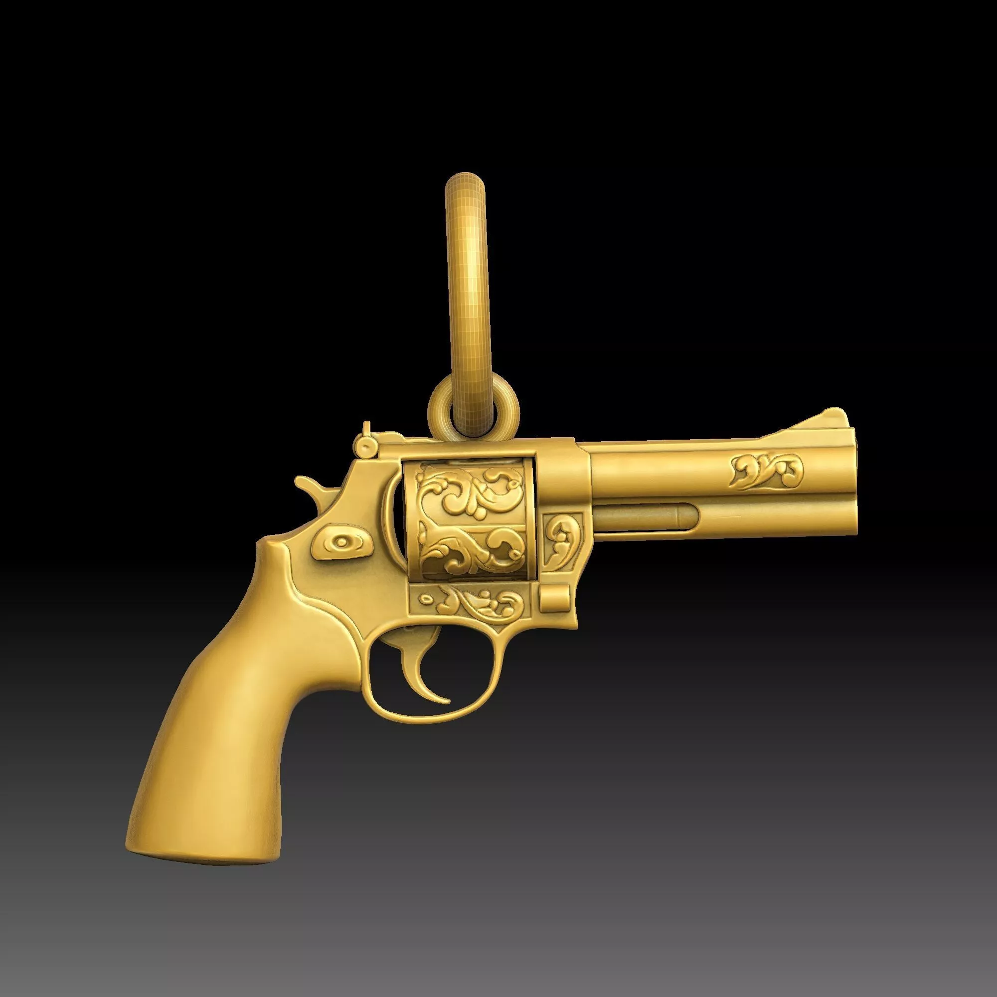 Engraved Antique Pistols - one inch pendant 3D print model