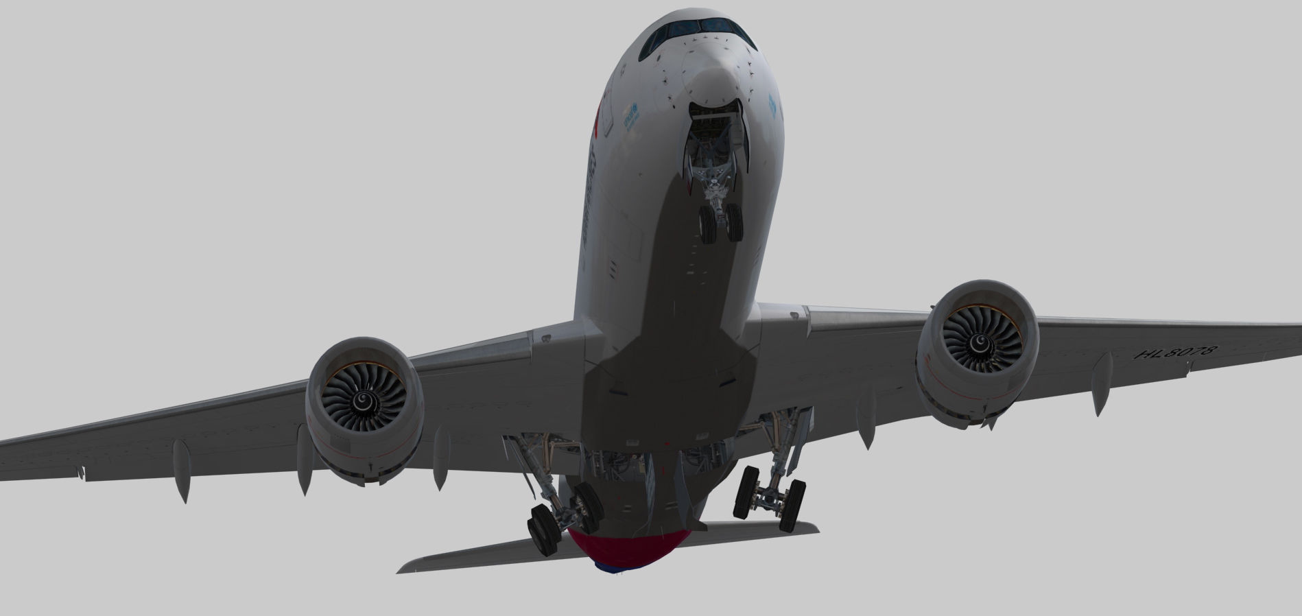 Airbus A350-900 XWB Asiana Airlines HL8078 Low-poly 3D model_10