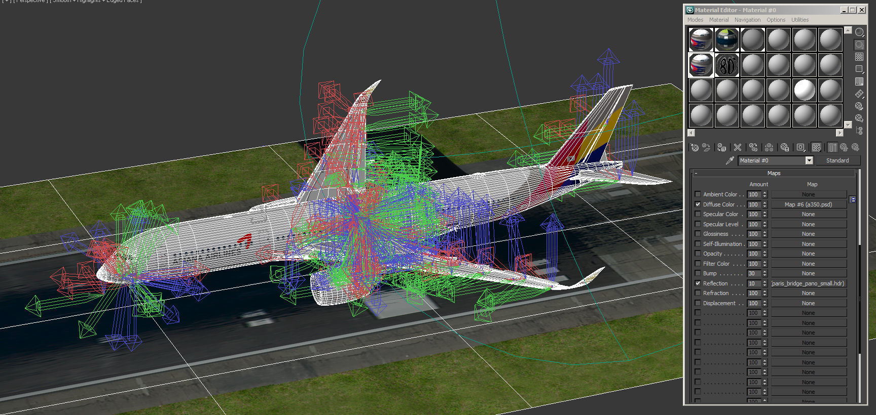 Airbus A350-900 XWB Asiana Airlines HL8078 Low-poly 3D model_25