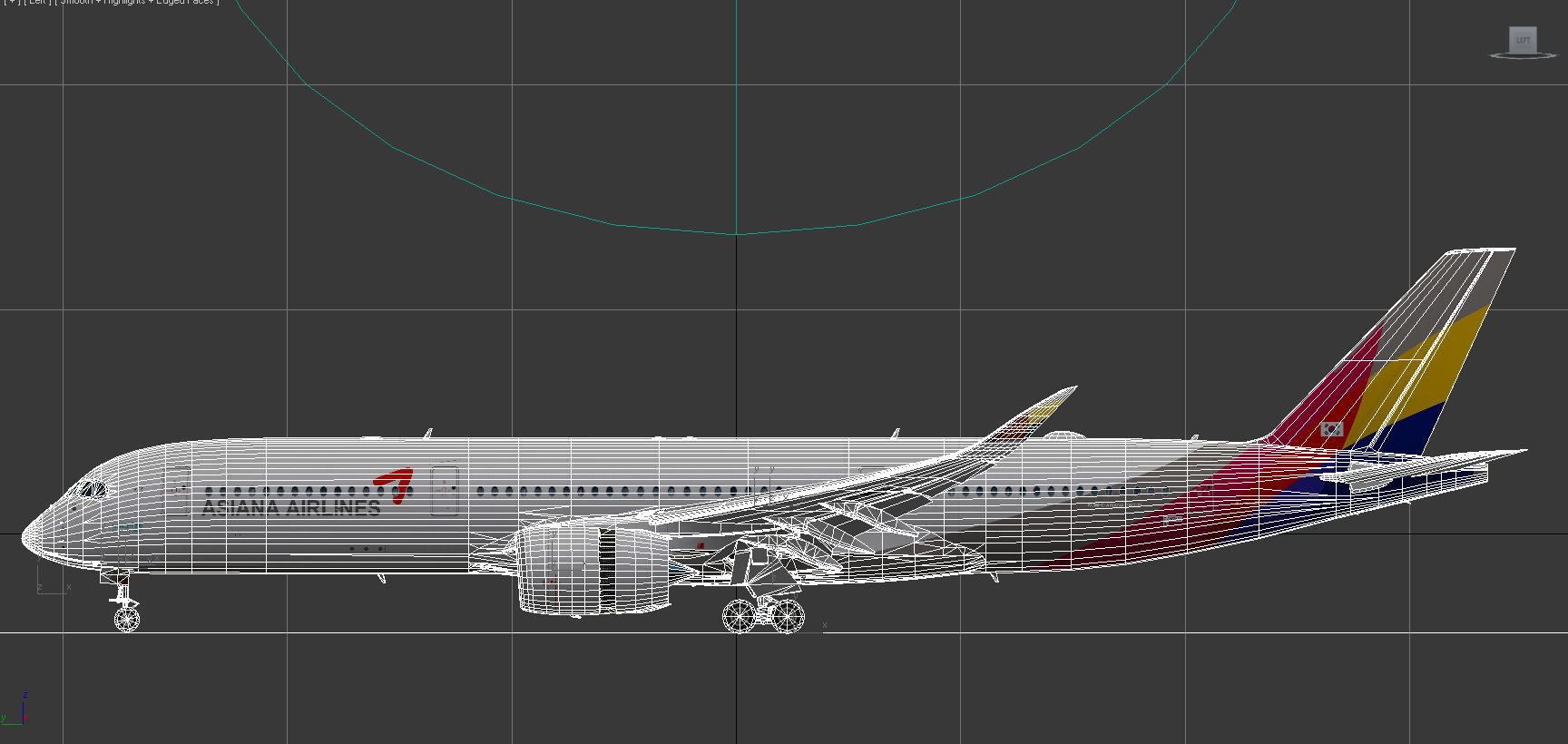 Airbus A350-900 XWB Asiana Airlines HL8078 Low-poly 3D model_21