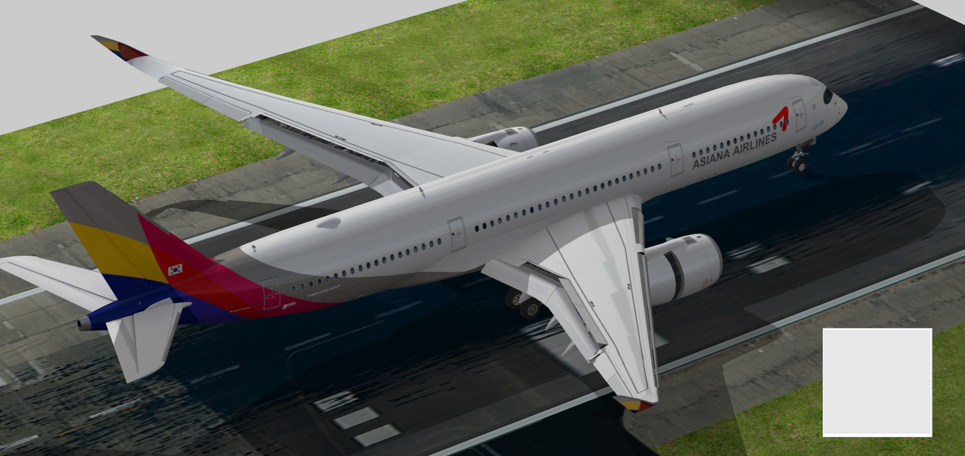 Airbus A350-900 XWB Asiana Airlines HL8078 Low-poly 3D model_3