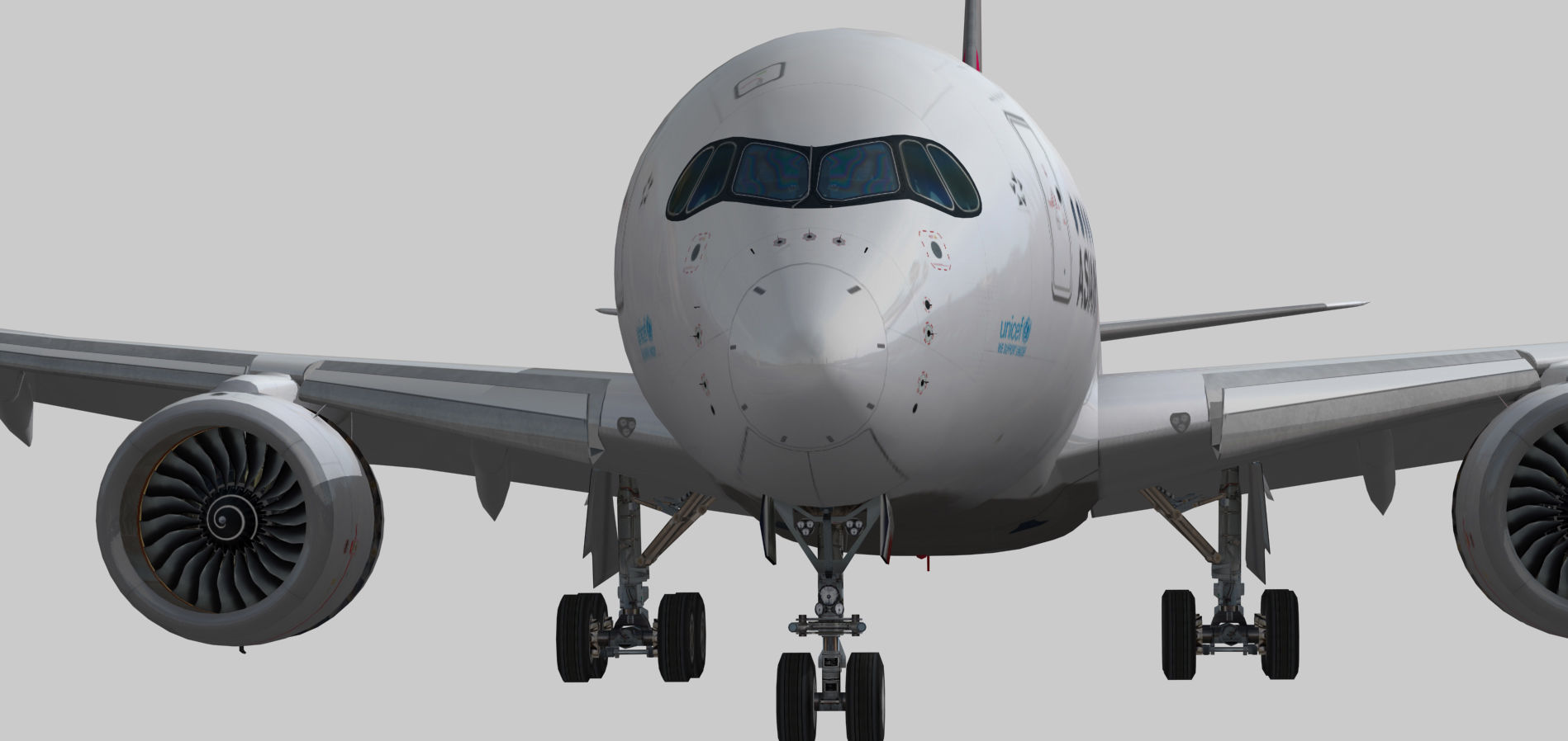 Airbus A350-900 XWB Asiana Airlines HL8078 Low-poly 3D model_5