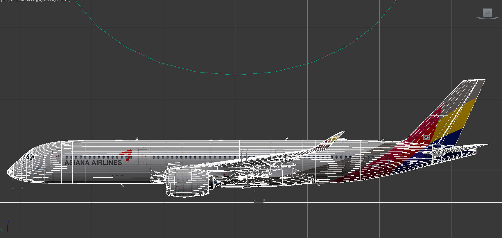 Airbus A350-900 XWB Asiana Airlines HL8078 Low-poly 3D model_20