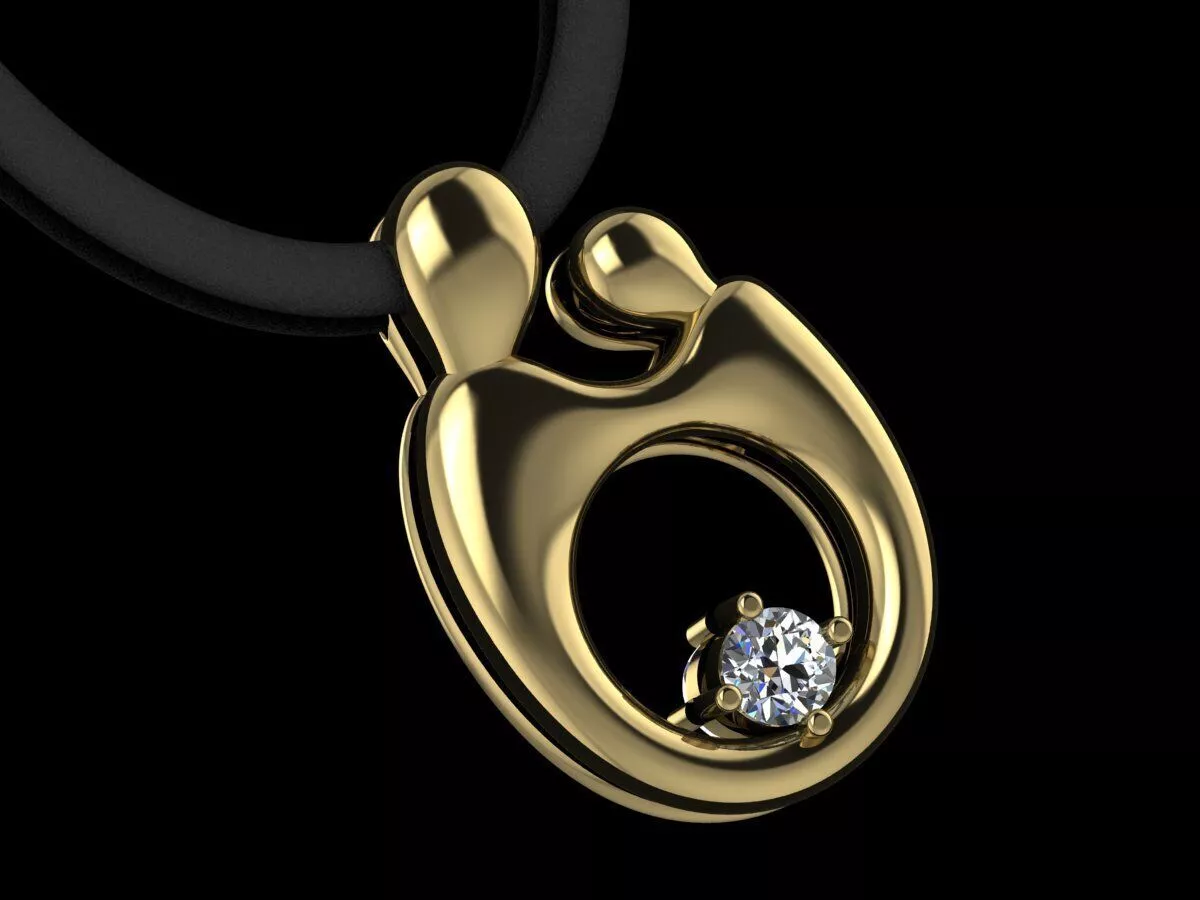 Mather Son Pendnat Luxury Jewelry Gold 3D print model